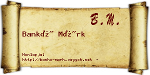 Bankó Márk névjegykártya